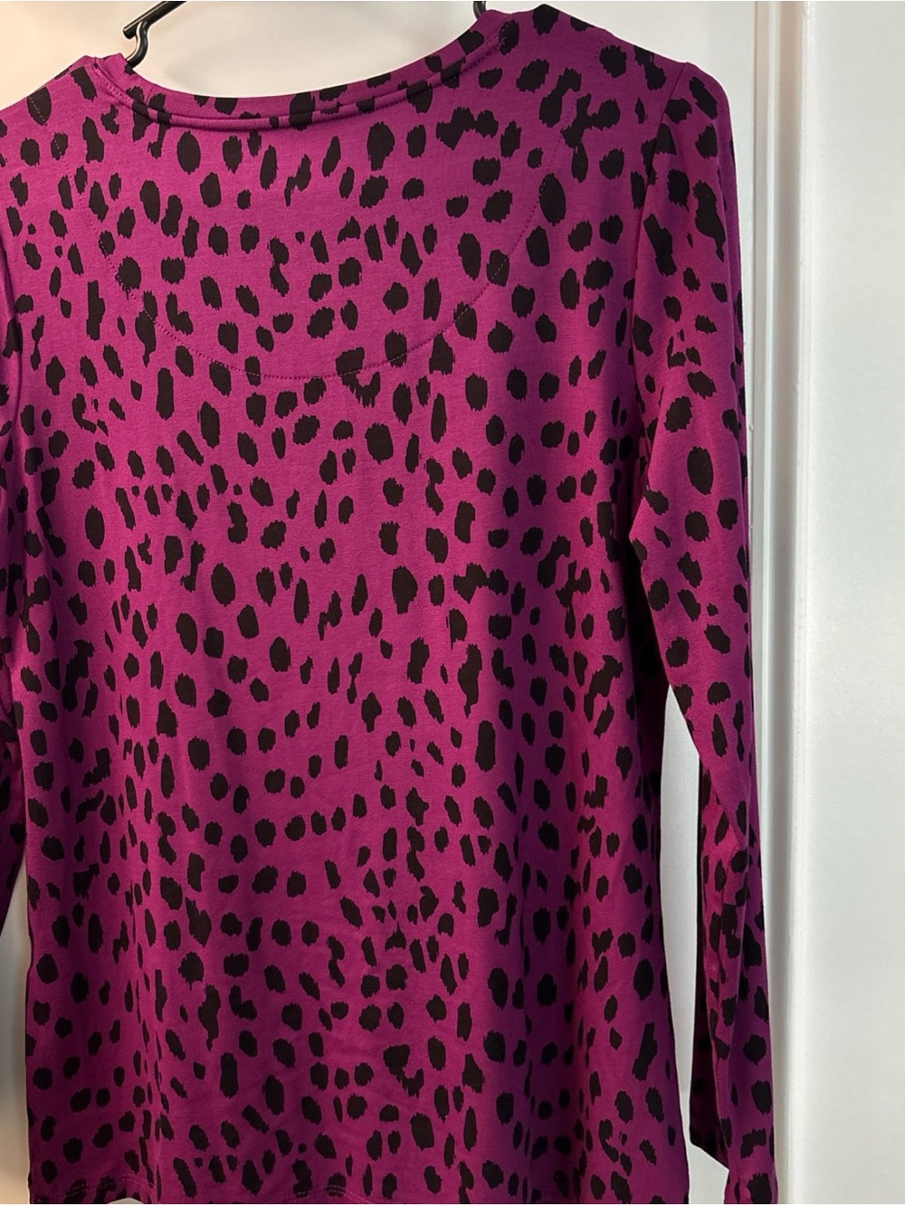 Chico's Purple Pink Animal-Print Long Sleeve Top - Picture 5 of 5